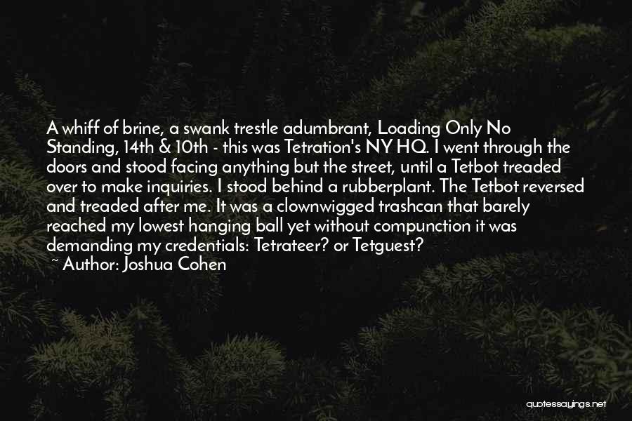 Joshua Cohen Quotes: A Whiff Of Brine, A Swank Trestle Adumbrant, Loading Only No Standing, 14th & 10th - This Was Tetration's Ny