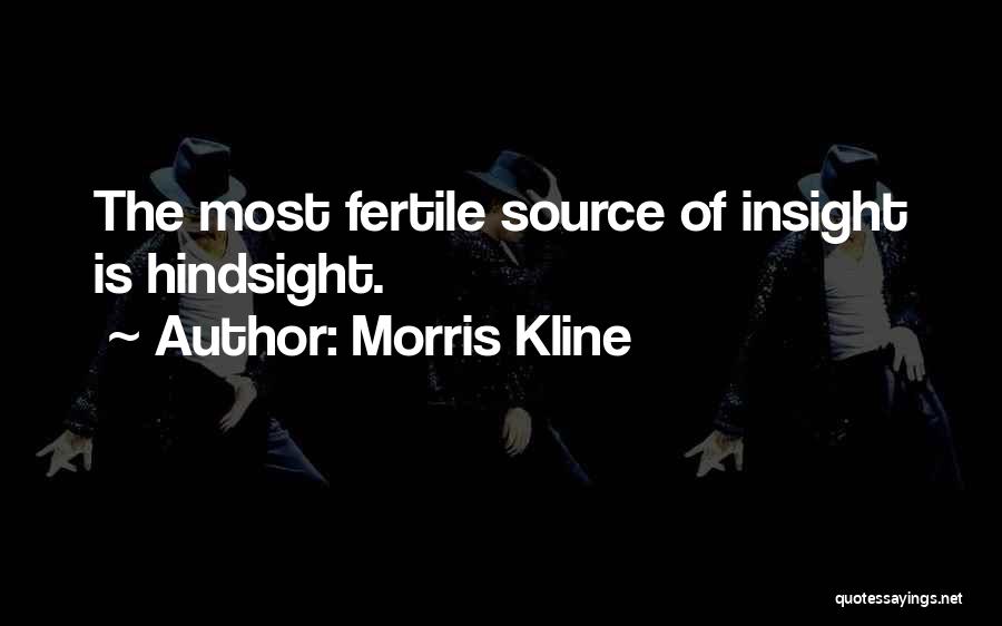 Morris Kline Quotes: The Most Fertile Source Of Insight Is Hindsight.