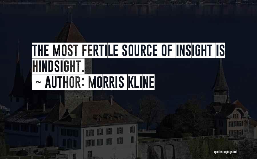 Morris Kline Quotes: The Most Fertile Source Of Insight Is Hindsight.