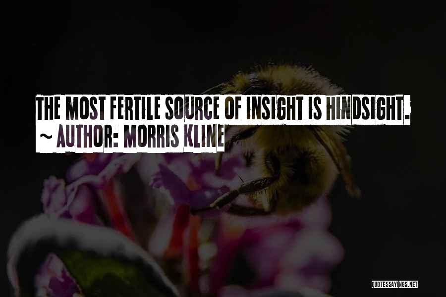 Morris Kline Quotes: The Most Fertile Source Of Insight Is Hindsight.