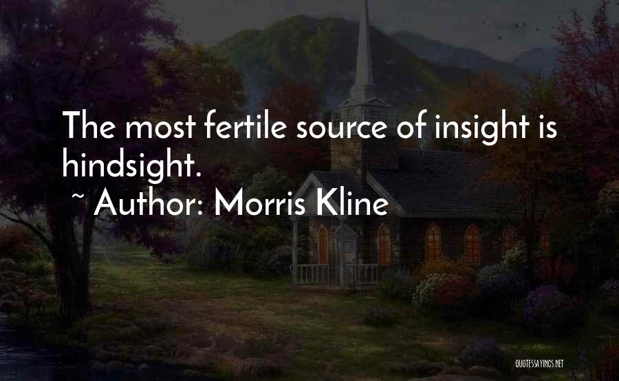 Morris Kline Quotes: The Most Fertile Source Of Insight Is Hindsight.