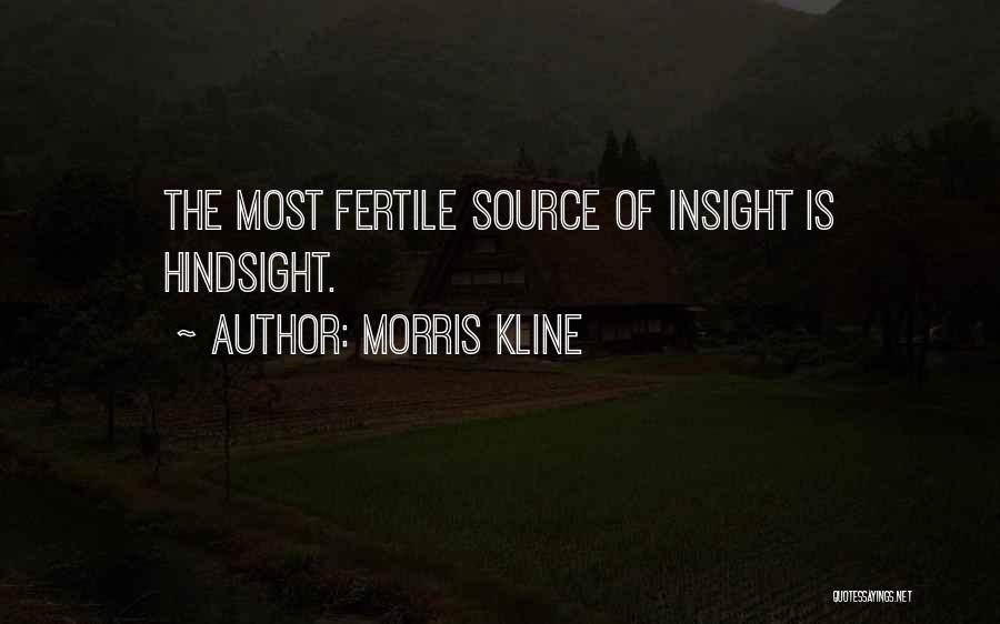 Morris Kline Quotes: The Most Fertile Source Of Insight Is Hindsight.
