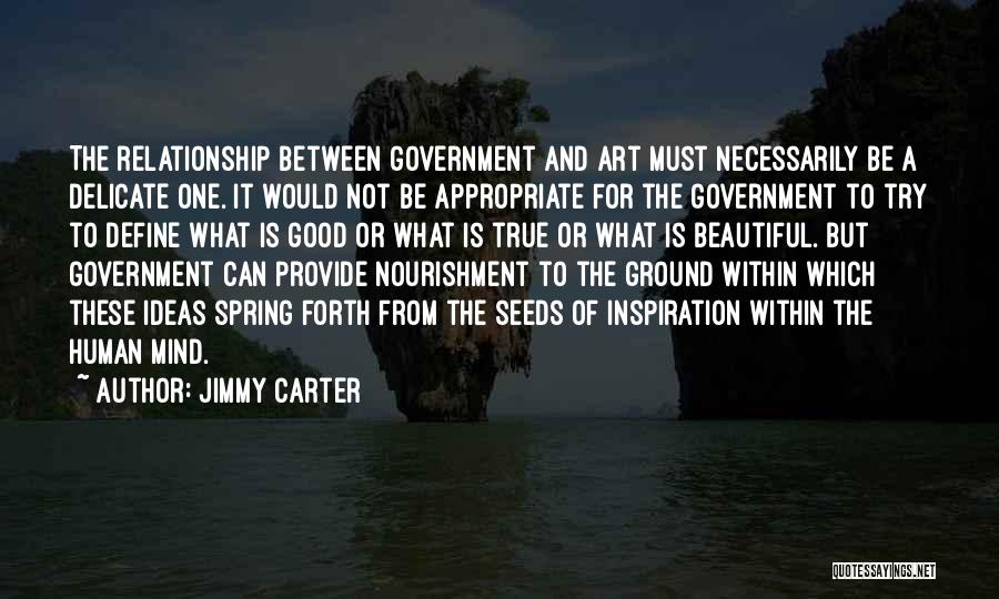 Jimmy Carter Quotes: The Relationship Between Government And Art Must Necessarily Be A Delicate One. It Would Not Be Appropriate For The Government