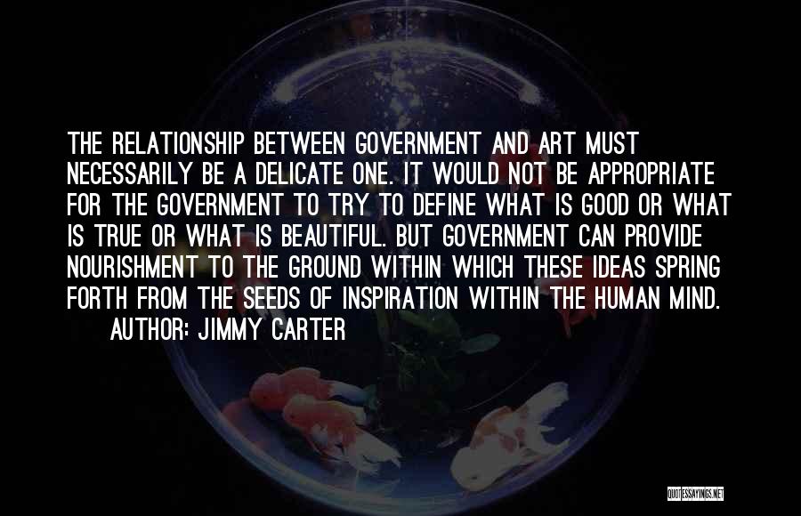 Jimmy Carter Quotes: The Relationship Between Government And Art Must Necessarily Be A Delicate One. It Would Not Be Appropriate For The Government