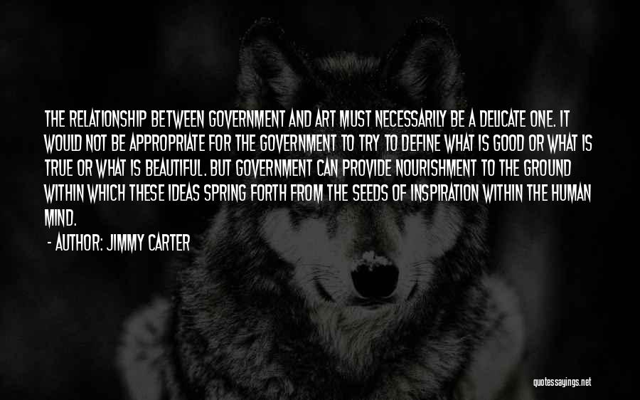 Jimmy Carter Quotes: The Relationship Between Government And Art Must Necessarily Be A Delicate One. It Would Not Be Appropriate For The Government