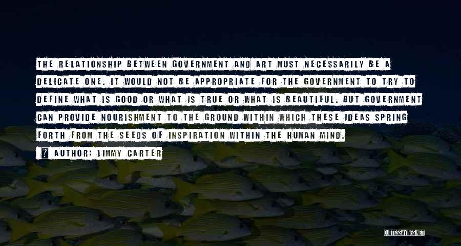 Jimmy Carter Quotes: The Relationship Between Government And Art Must Necessarily Be A Delicate One. It Would Not Be Appropriate For The Government