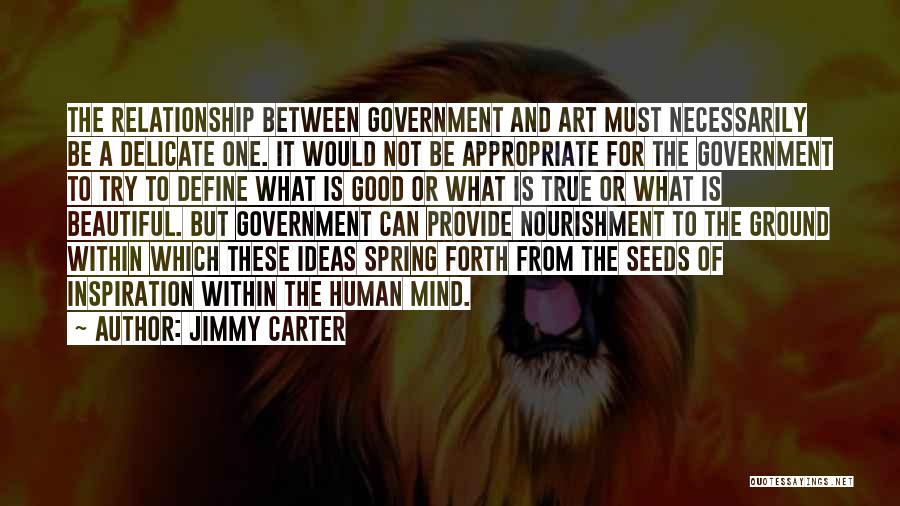 Jimmy Carter Quotes: The Relationship Between Government And Art Must Necessarily Be A Delicate One. It Would Not Be Appropriate For The Government