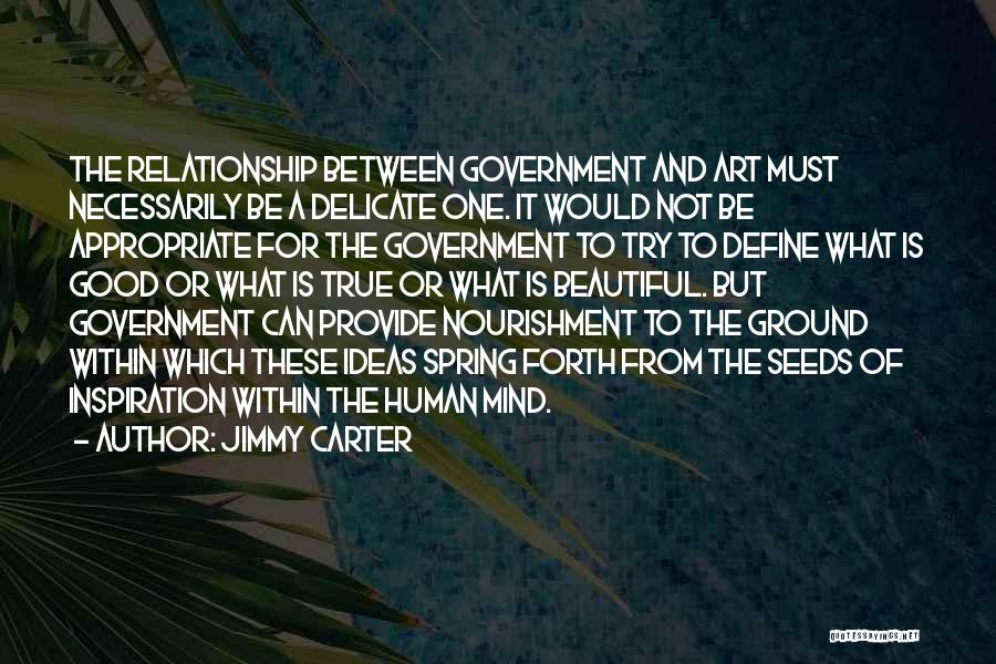 Jimmy Carter Quotes: The Relationship Between Government And Art Must Necessarily Be A Delicate One. It Would Not Be Appropriate For The Government