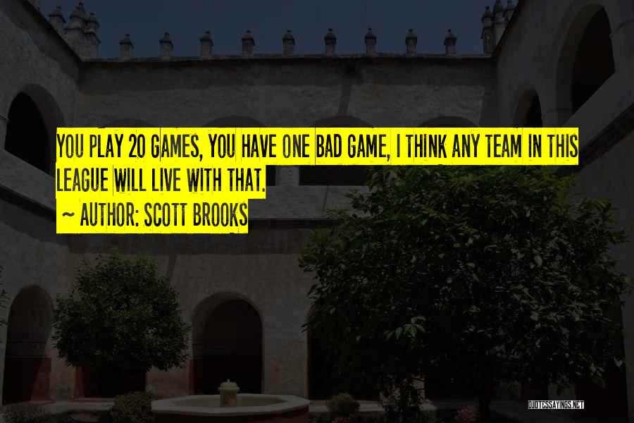 Scott Brooks Quotes: You Play 20 Games, You Have One Bad Game, I Think Any Team In This League Will Live With That.