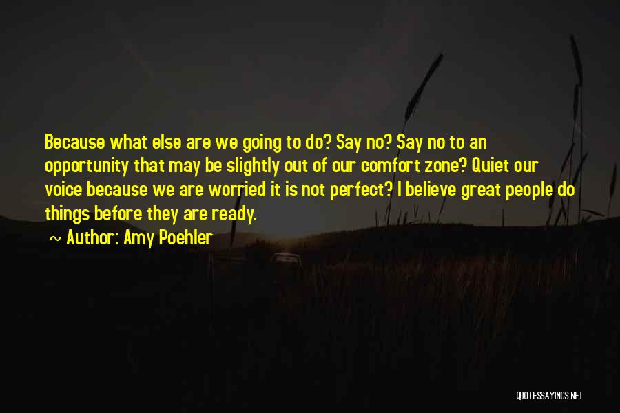 Amy Poehler Quotes: Because What Else Are We Going To Do? Say No? Say No To An Opportunity That May Be Slightly Out