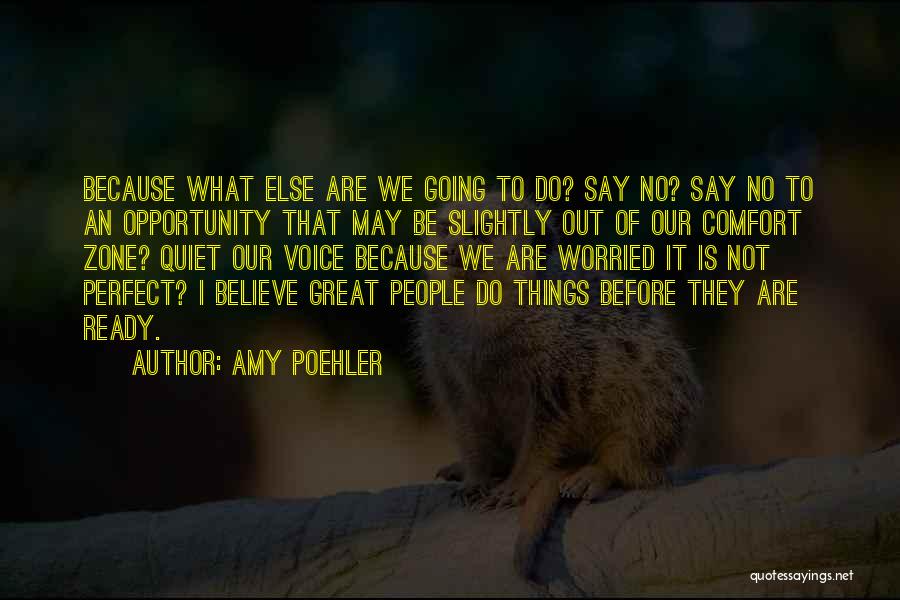 Amy Poehler Quotes: Because What Else Are We Going To Do? Say No? Say No To An Opportunity That May Be Slightly Out