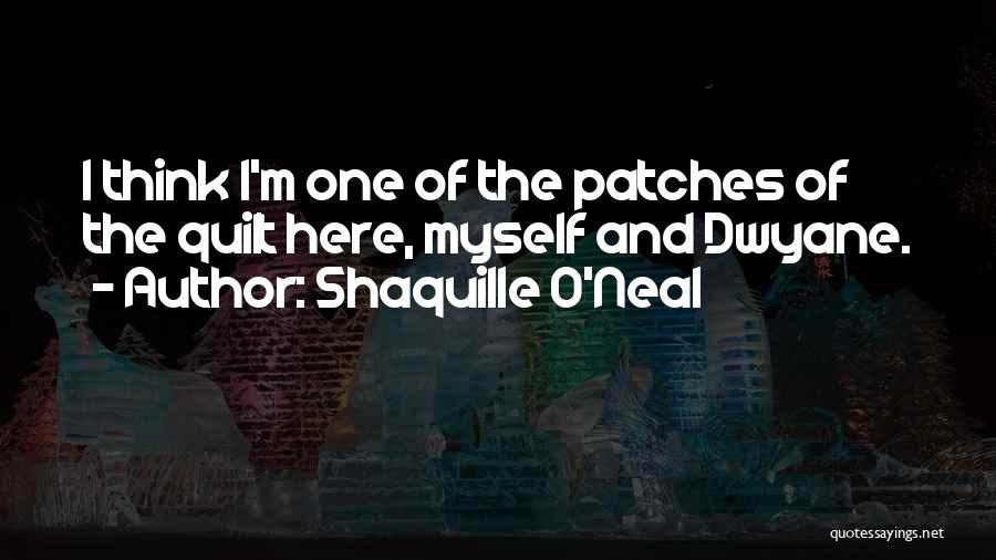 Shaquille O'Neal Quotes: I Think I'm One Of The Patches Of The Quilt Here, Myself And Dwyane.