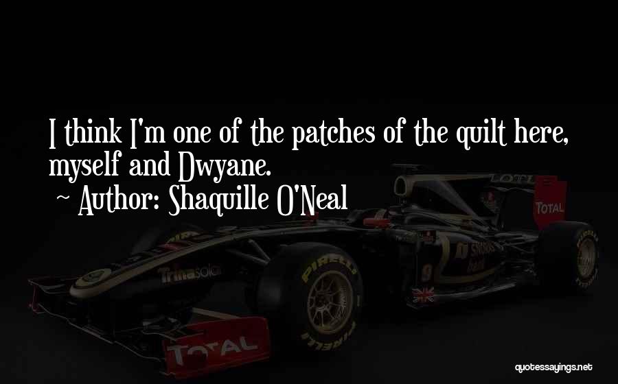 Shaquille O'Neal Quotes: I Think I'm One Of The Patches Of The Quilt Here, Myself And Dwyane.