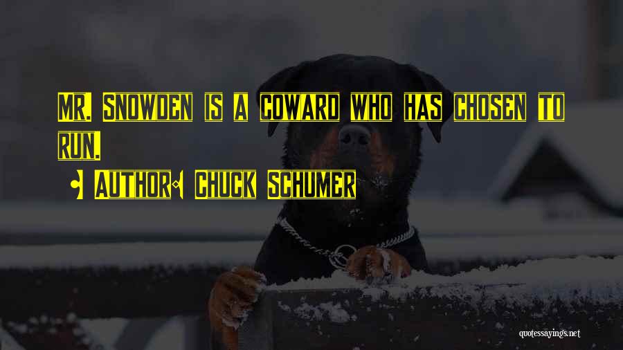 Chuck Schumer Quotes: Mr. Snowden Is A Coward Who Has Chosen To Run.