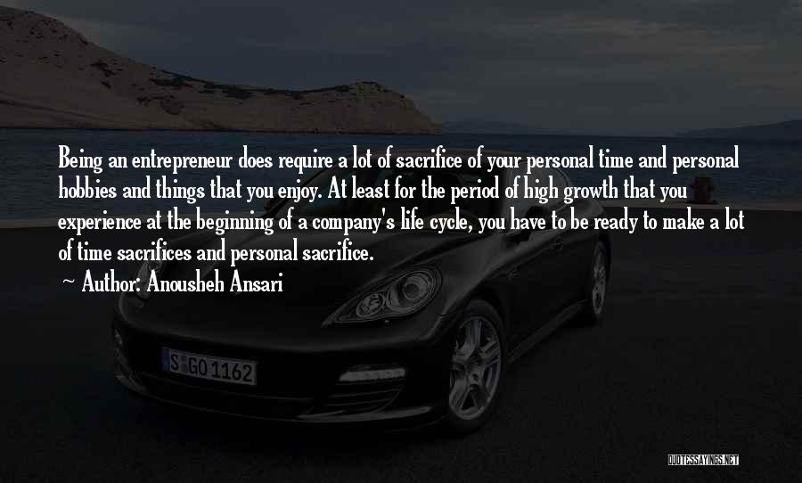 Anousheh Ansari Quotes: Being An Entrepreneur Does Require A Lot Of Sacrifice Of Your Personal Time And Personal Hobbies And Things That You