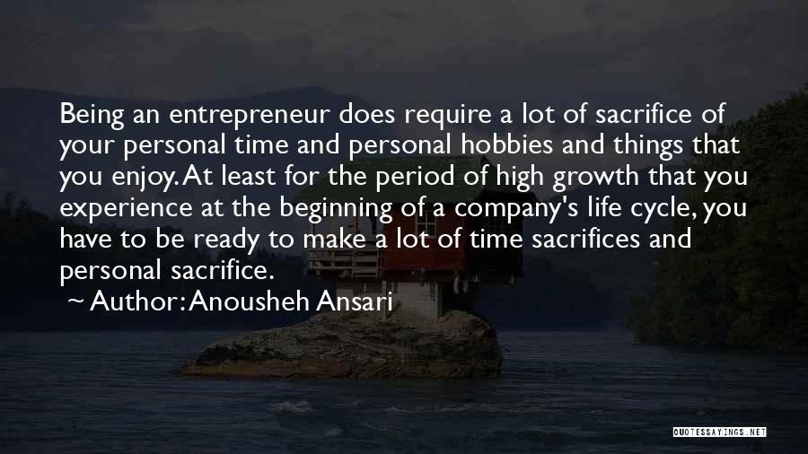 Anousheh Ansari Quotes: Being An Entrepreneur Does Require A Lot Of Sacrifice Of Your Personal Time And Personal Hobbies And Things That You