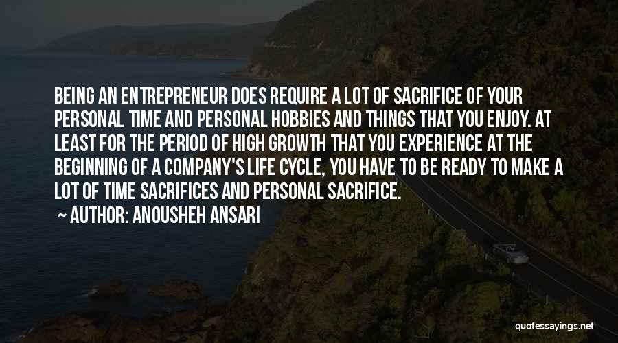 Anousheh Ansari Quotes: Being An Entrepreneur Does Require A Lot Of Sacrifice Of Your Personal Time And Personal Hobbies And Things That You