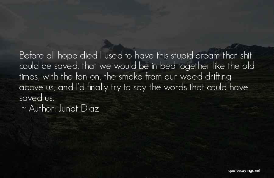 Junot Diaz Quotes: Before All Hope Died I Used To Have This Stupid Dream That Shit Could Be Saved, That We Would Be