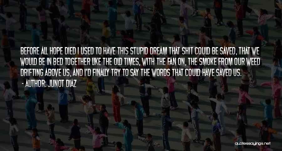 Junot Diaz Quotes: Before All Hope Died I Used To Have This Stupid Dream That Shit Could Be Saved, That We Would Be