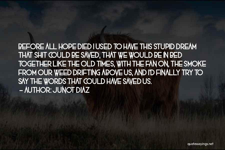 Junot Diaz Quotes: Before All Hope Died I Used To Have This Stupid Dream That Shit Could Be Saved, That We Would Be