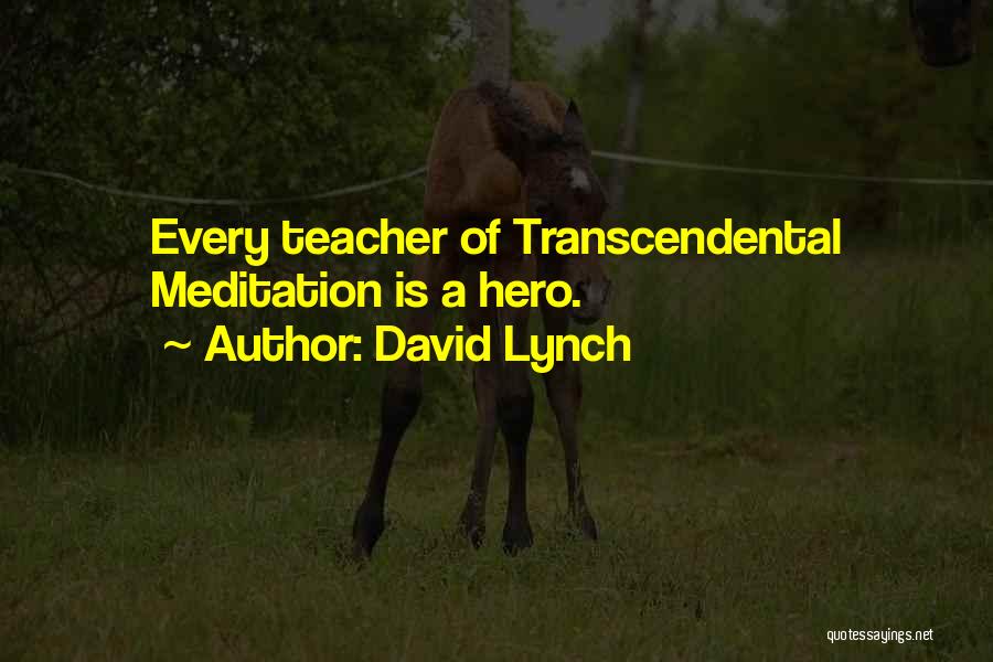 David Lynch Quotes: Every Teacher Of Transcendental Meditation Is A Hero.