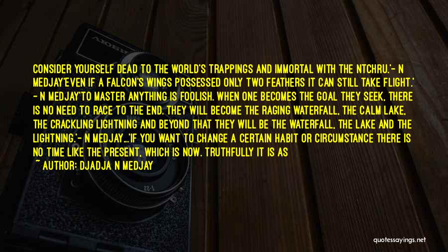 DjaDja N Medjay Quotes: Consider Yourself Dead To The World's Trappings And Immortal With The Ntchru.'- N Medjay'even If A Falcon's Wings Possessed Only