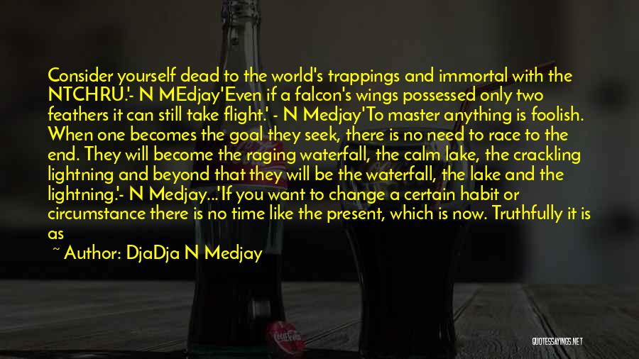 DjaDja N Medjay Quotes: Consider Yourself Dead To The World's Trappings And Immortal With The Ntchru.'- N Medjay'even If A Falcon's Wings Possessed Only