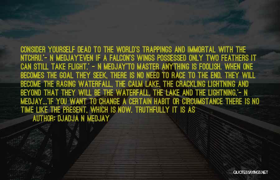 DjaDja N Medjay Quotes: Consider Yourself Dead To The World's Trappings And Immortal With The Ntchru.'- N Medjay'even If A Falcon's Wings Possessed Only