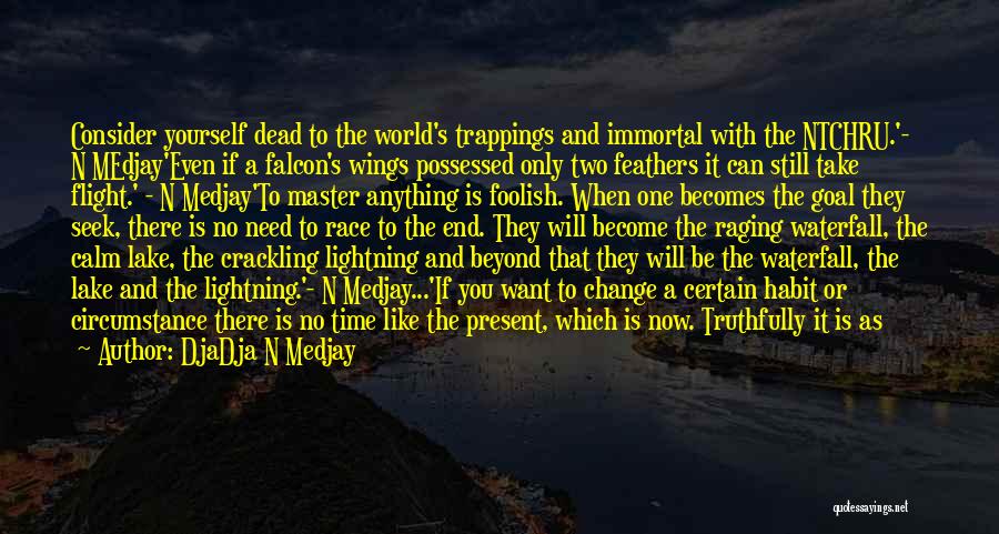 DjaDja N Medjay Quotes: Consider Yourself Dead To The World's Trappings And Immortal With The Ntchru.'- N Medjay'even If A Falcon's Wings Possessed Only