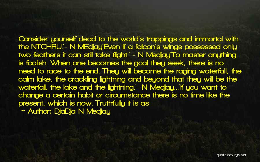 DjaDja N Medjay Quotes: Consider Yourself Dead To The World's Trappings And Immortal With The Ntchru.'- N Medjay'even If A Falcon's Wings Possessed Only