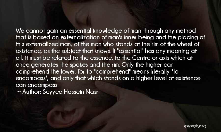 Seyyed Hossein Nasr Quotes: We Cannot Gain An Essential Knowledge Of Man Through Any Method That Is Based On Externalization Of Man's Inner Being