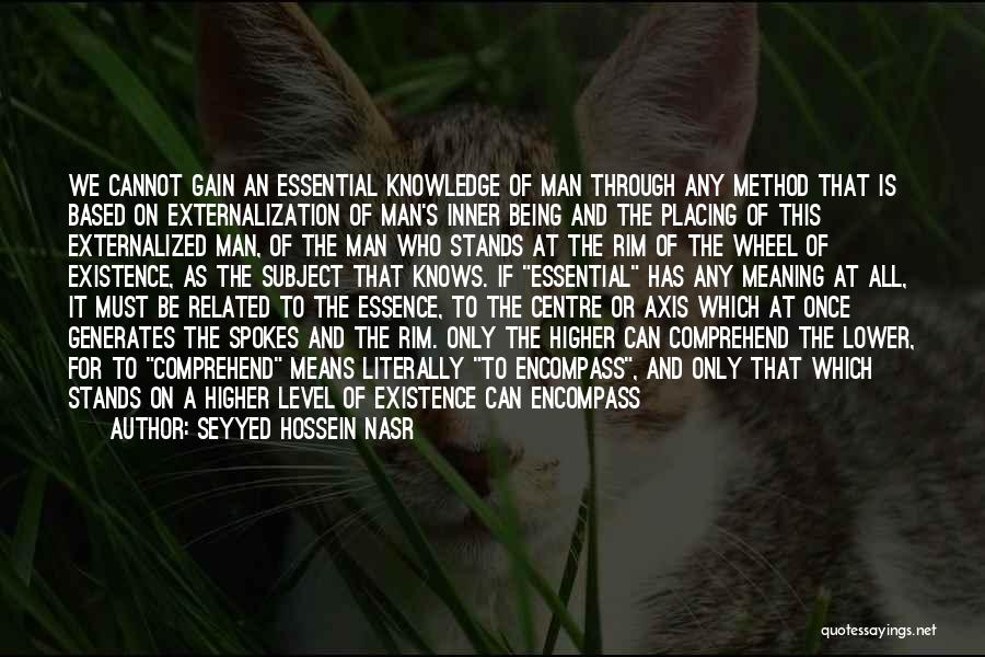 Seyyed Hossein Nasr Quotes: We Cannot Gain An Essential Knowledge Of Man Through Any Method That Is Based On Externalization Of Man's Inner Being