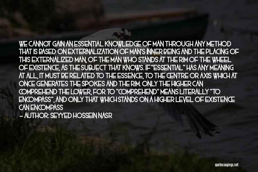 Seyyed Hossein Nasr Quotes: We Cannot Gain An Essential Knowledge Of Man Through Any Method That Is Based On Externalization Of Man's Inner Being