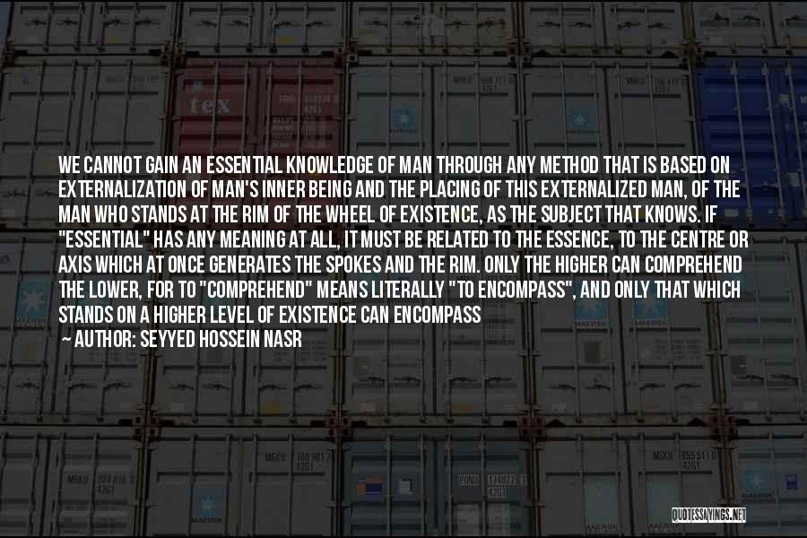 Seyyed Hossein Nasr Quotes: We Cannot Gain An Essential Knowledge Of Man Through Any Method That Is Based On Externalization Of Man's Inner Being