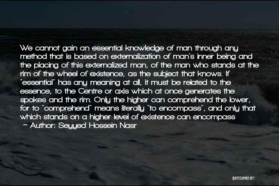 Seyyed Hossein Nasr Quotes: We Cannot Gain An Essential Knowledge Of Man Through Any Method That Is Based On Externalization Of Man's Inner Being