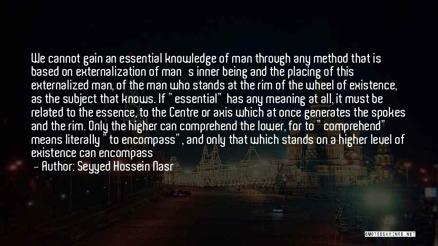 Seyyed Hossein Nasr Quotes: We Cannot Gain An Essential Knowledge Of Man Through Any Method That Is Based On Externalization Of Man's Inner Being