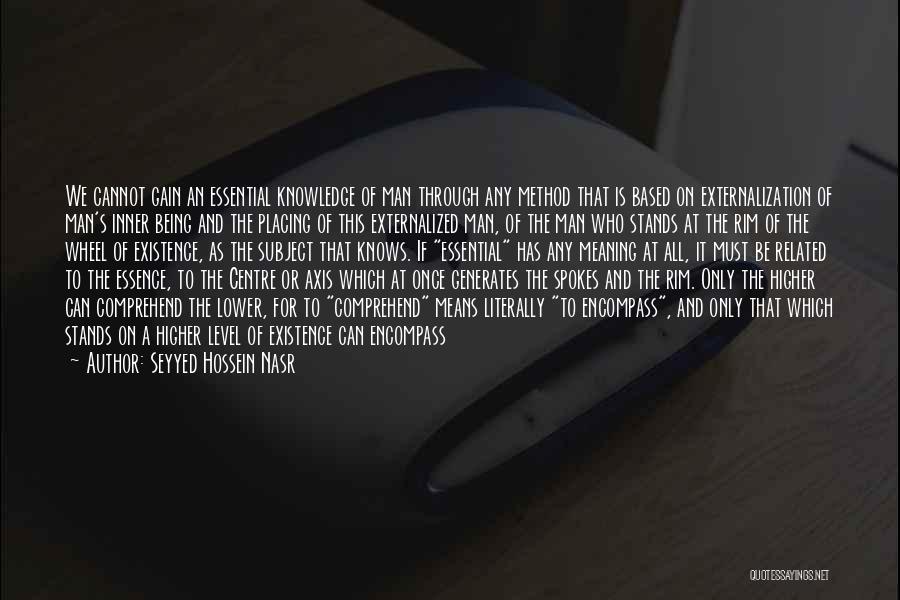 Seyyed Hossein Nasr Quotes: We Cannot Gain An Essential Knowledge Of Man Through Any Method That Is Based On Externalization Of Man's Inner Being