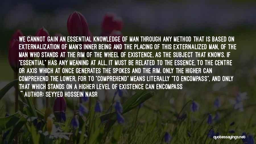 Seyyed Hossein Nasr Quotes: We Cannot Gain An Essential Knowledge Of Man Through Any Method That Is Based On Externalization Of Man's Inner Being