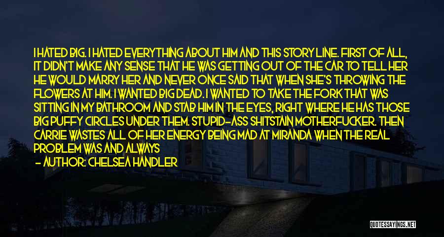 Chelsea Handler Quotes: I Hated Big. I Hated Everything About Him And This Story Line. First Of All, It Didn't Make Any Sense