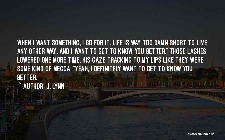 J. Lynn Quotes: When I Want Something, I Go For It. Life Is Way Too Damn Short To Live Any Other Way. And