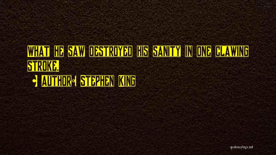 Stephen King Quotes: What He Saw Destroyed His Sanity In One Clawing Stroke.