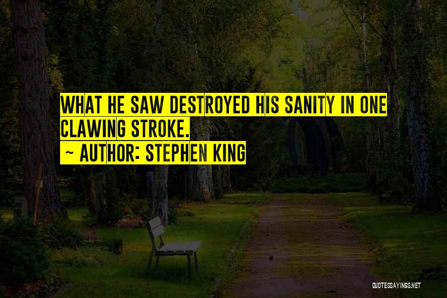 Stephen King Quotes: What He Saw Destroyed His Sanity In One Clawing Stroke.