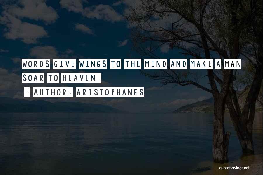 Aristophanes Quotes: Words Give Wings To The Mind And Make A Man Soar To Heaven.