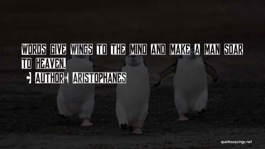 Aristophanes Quotes: Words Give Wings To The Mind And Make A Man Soar To Heaven.