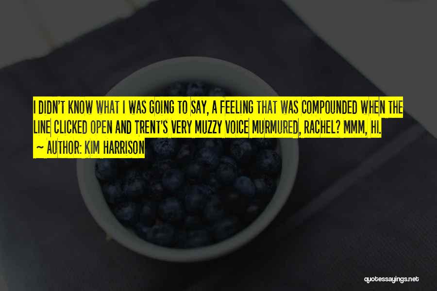 Kim Harrison Quotes: I Didn't Know What I Was Going To Say, A Feeling That Was Compounded When The Line Clicked Open And