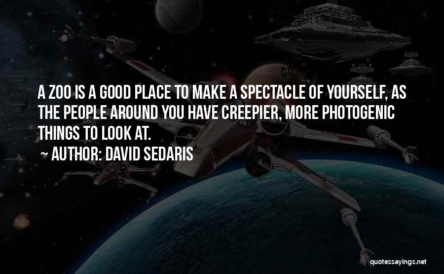 David Sedaris Quotes: A Zoo Is A Good Place To Make A Spectacle Of Yourself, As The People Around You Have Creepier, More