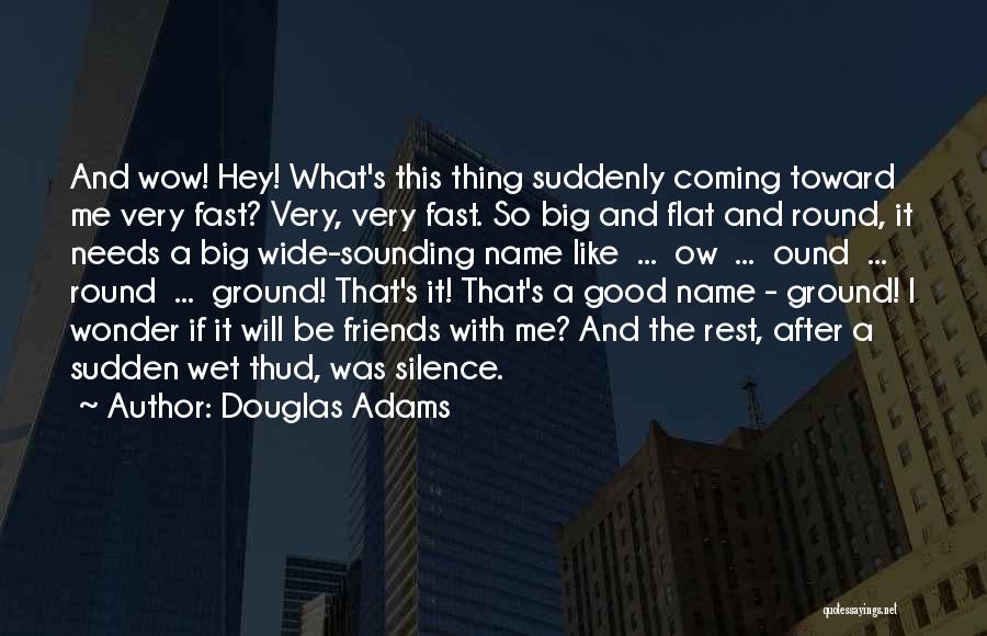 Douglas Adams Quotes: And Wow! Hey! What's This Thing Suddenly Coming Toward Me Very Fast? Very, Very Fast. So Big And Flat And