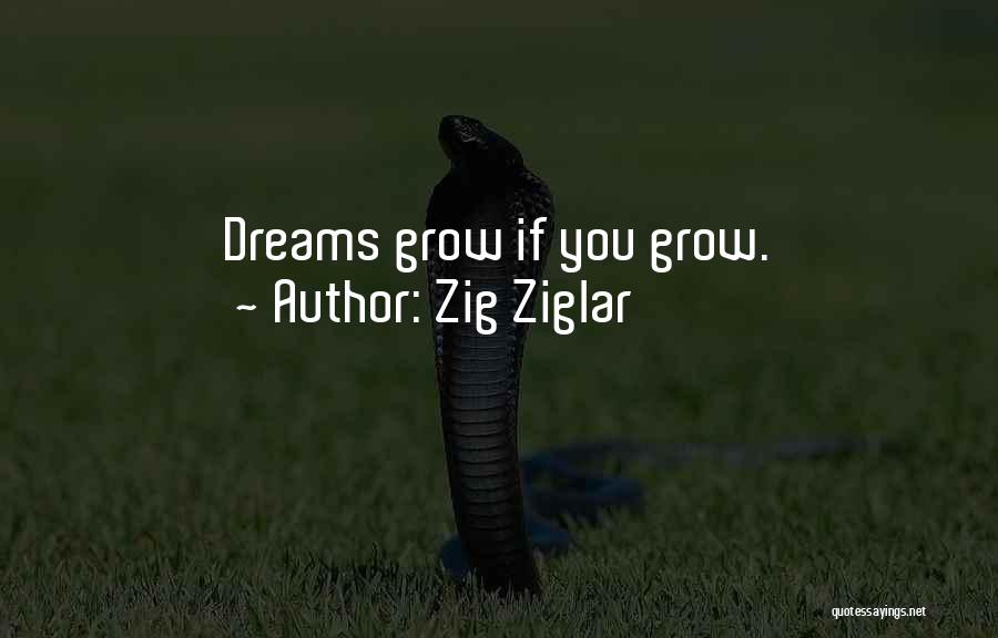 Zig Ziglar Quotes: Dreams Grow If You Grow.