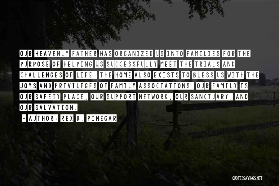 Rex D. Pinegar Quotes: Our Heavenly Father Has Organized Us Into Families For The Purpose Of Helping Us Successfully Meet The Trials And Challenges