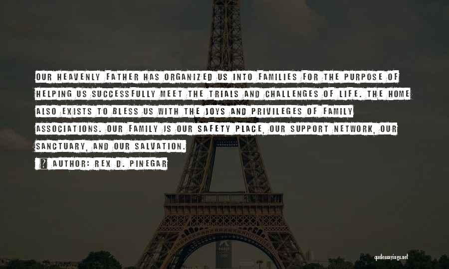 Rex D. Pinegar Quotes: Our Heavenly Father Has Organized Us Into Families For The Purpose Of Helping Us Successfully Meet The Trials And Challenges